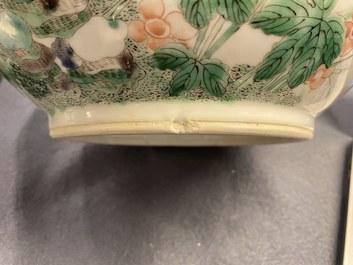 A pair of Chinese famille verte jardini&egrave;res, 19th C.